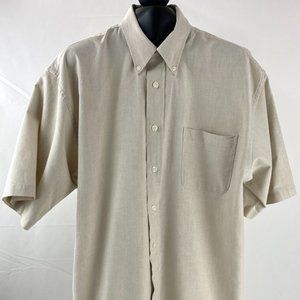 Dockers Short Sleeve Shirt LT Large Tall 100% Cotton No Wrinkle Stain Defender